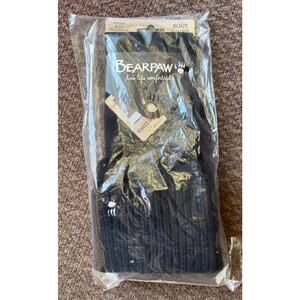 BEARPAW Boot Liner Women Sock Size 9-11 Boot Size 5-12 Black NEW NWT